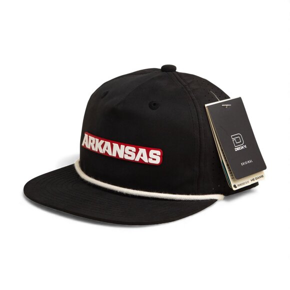 Arkansas Razorbacks ARKANSAS White 3D Perforated Rope Hat- Black/ White - Picture 2 of 3